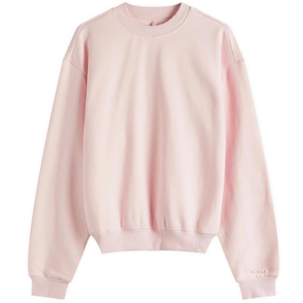 Skims Cotton Fleece Classic Crew Sweatshirt, Barely Pink, S NWT (Dep)